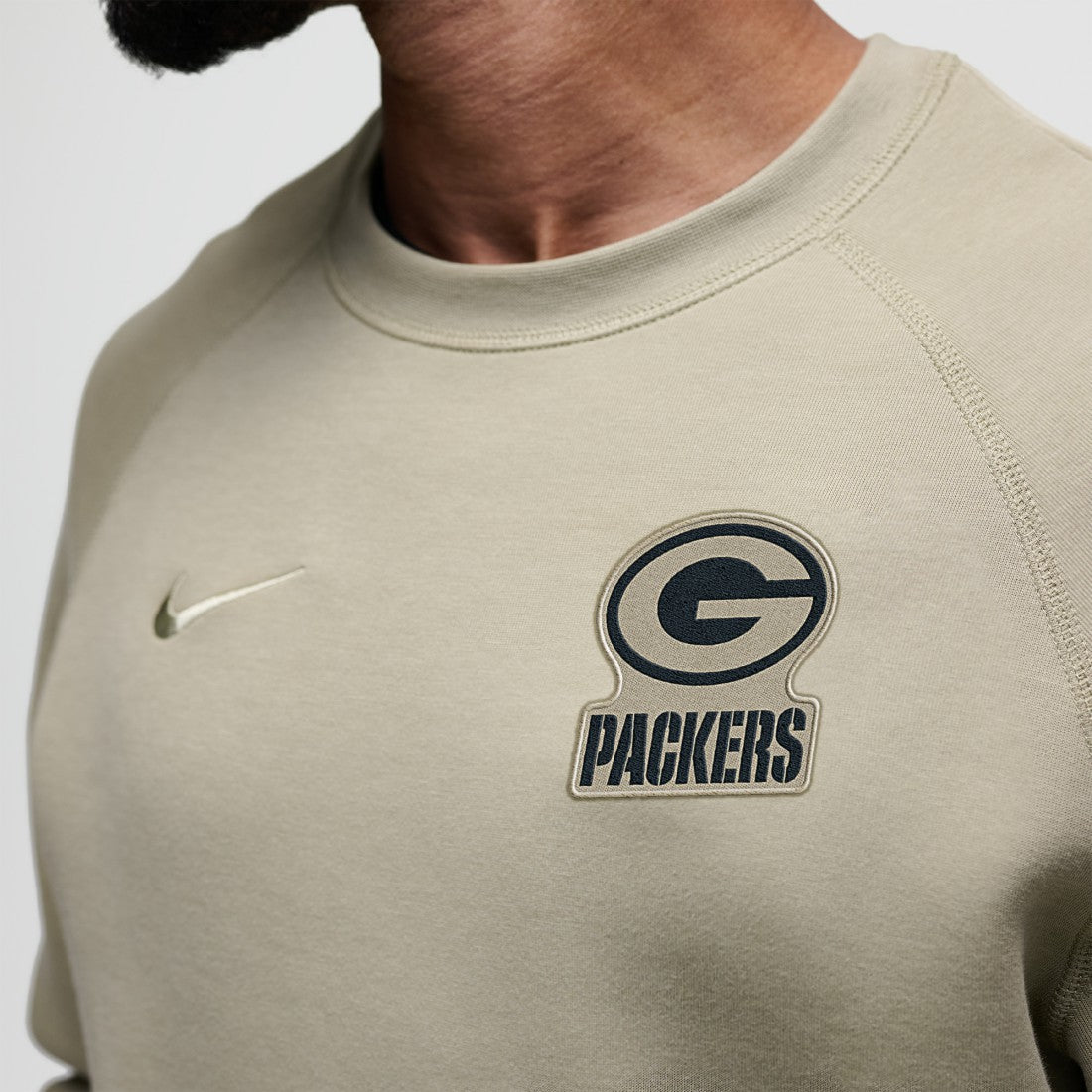 Green Bay Packers Tech Fleece Raglan Sweatshirt - Olive - Nike