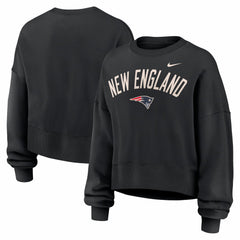 New England Patriots Women's Oversized High Hip Legacy Arch Phoenix Fleece Sweatshirt - Black - Nike