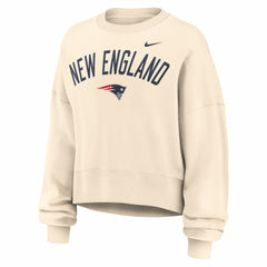 New England Patriots Women's Oversized High Hip Legacy Arch Phoenix Fleece Sweatshirt - Natural - Nike
