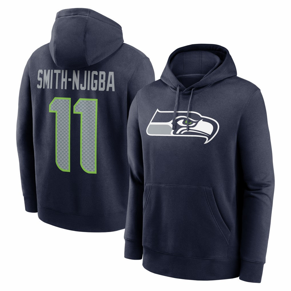 Jaxon Smith-Njigba Seattle Seahawks Name & Number Fleece Hoodie - Navy - Nike