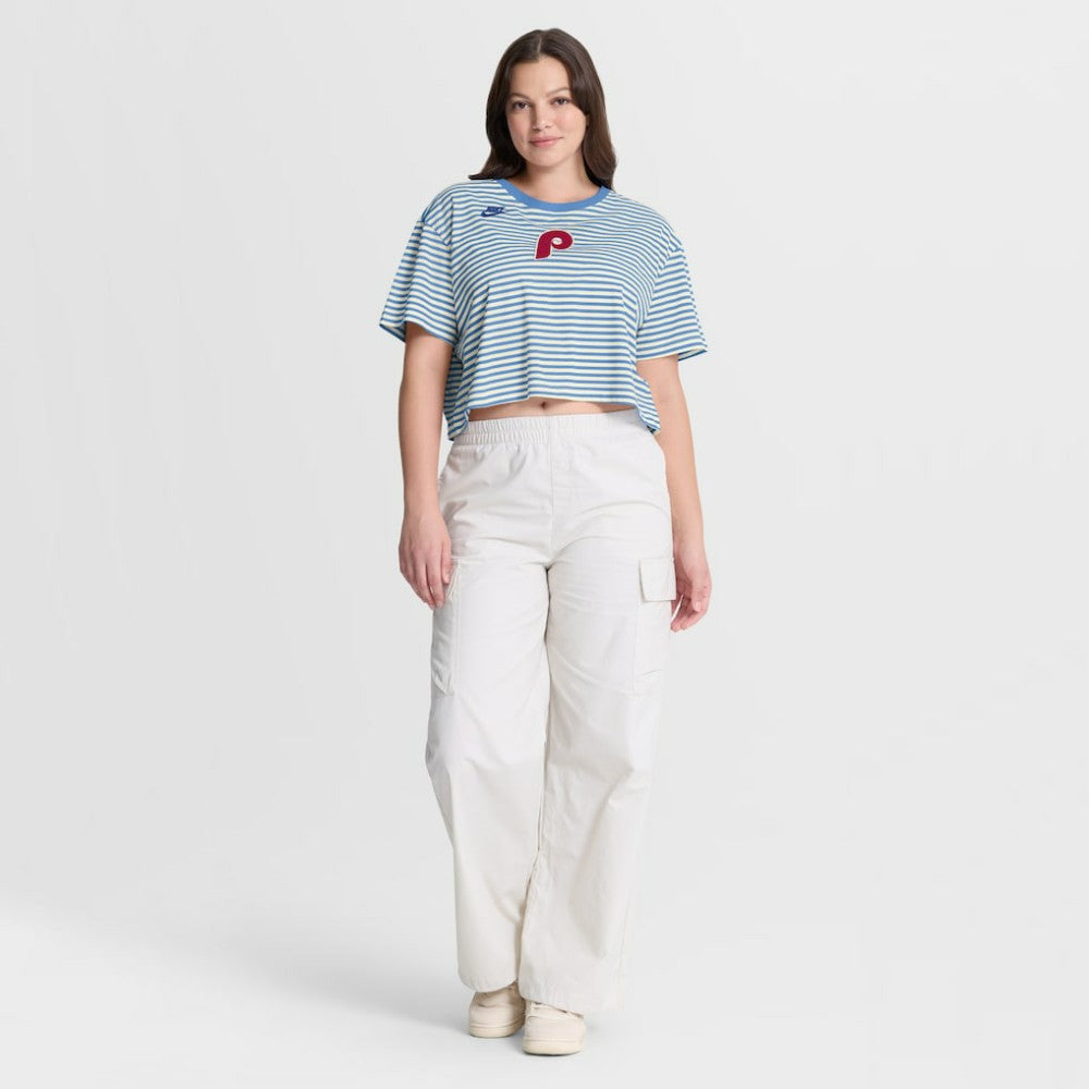 Philadelphia Phillies Nike Women's Cooperstown Collection Striped Cropped T-Shirt Near Me
