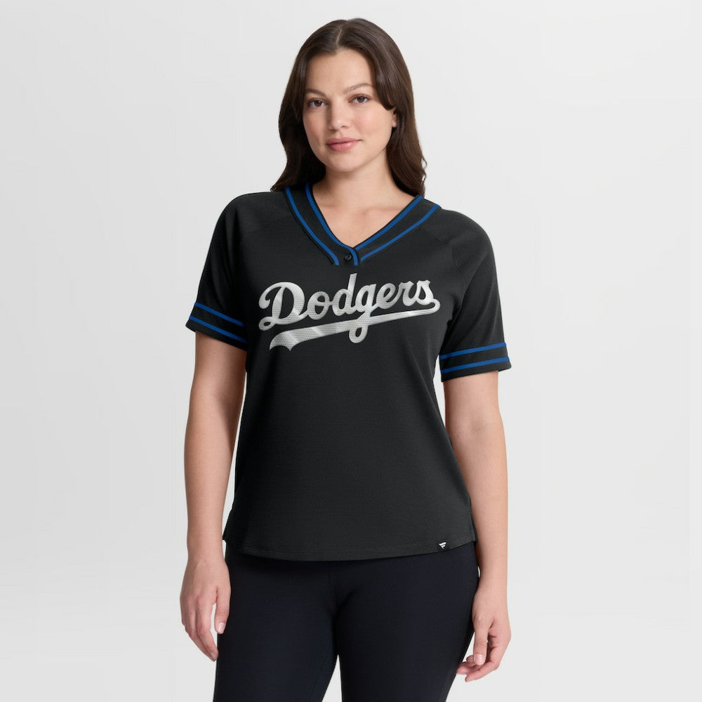 Los Angeles Dodgers Fanatics Women's Diva Race Ahead Raglan V-Neck T-Shirt Near Me
