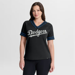 Los Angeles Dodgers Fanatics Women's Diva Race Ahead Raglan V-Neck T-Shirt Near Me