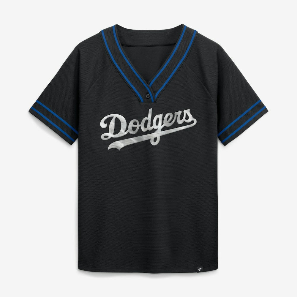 Los Angeles Dodgers Fanatics Women's Diva Race Ahead Raglan V-Neck T-Shirt Near Me