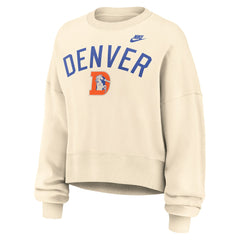 Denver Broncos Women's Oversized High Hip Legacy Arch Phoenix Fleece Sweatshirt - Natural - Nike