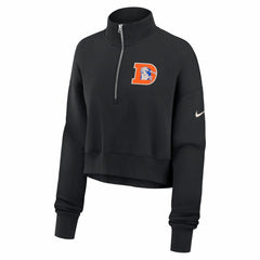 Denver Broncos Women's Legacy Phoenix Fleece Cropped Half-Zip Sweatshirt - Black - Nike