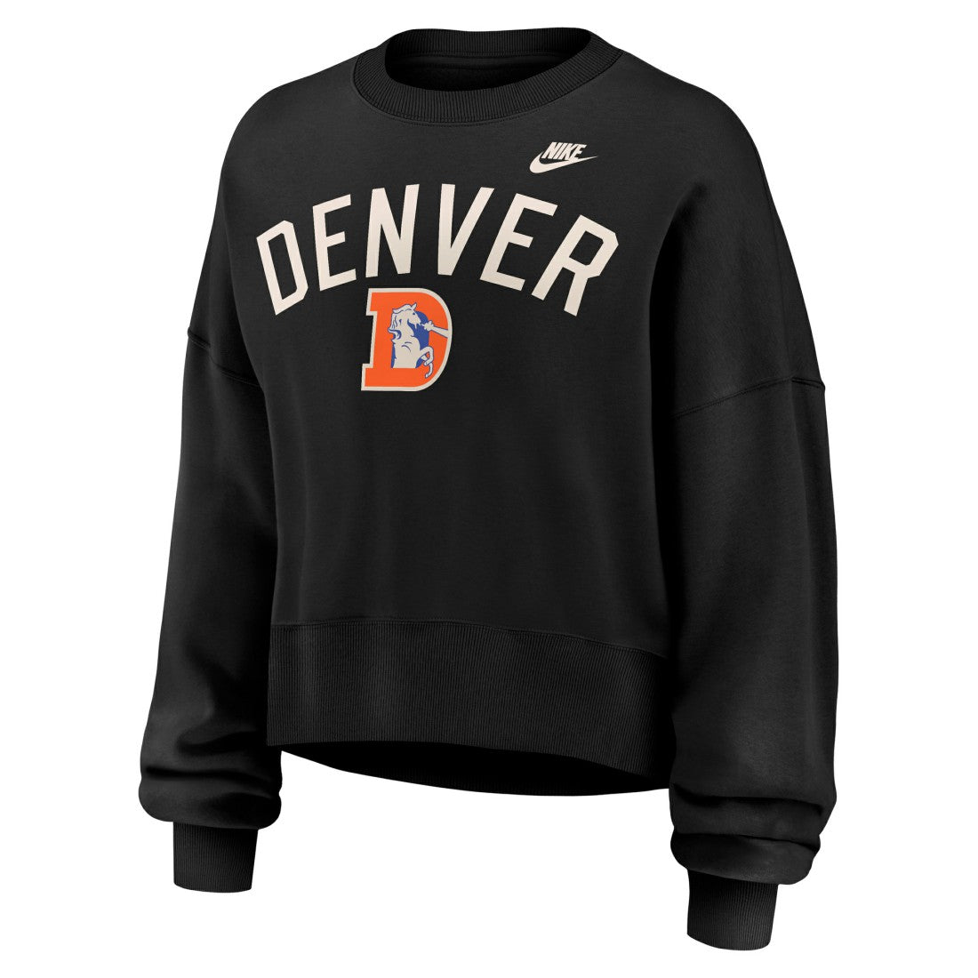 Denver Broncos Women's Oversized High Hip Legacy Arch Phoenix Fleece Sweatshirt - Black - Nike