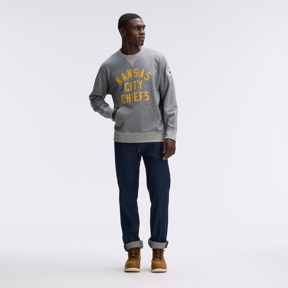 Kansas City Chiefs IconicFleece Pocket Sweatshirt - Athletic Heather Gray - Fanatics