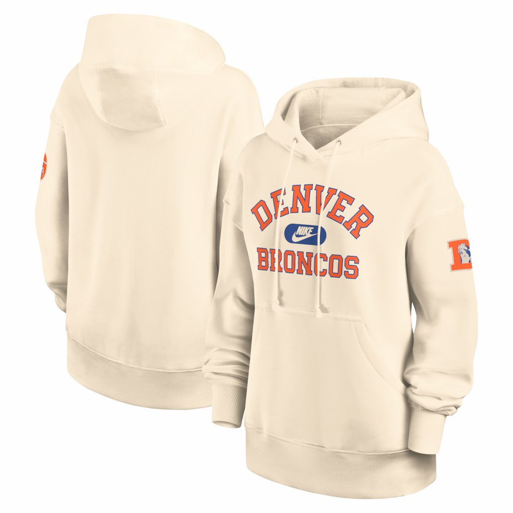 Denver Broncos Women's Oversized Legacy Phoenix Hoodie - Natural - Nike