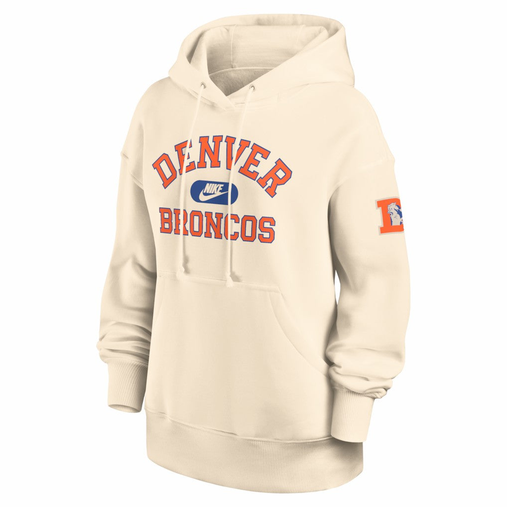 Denver Broncos Women's Oversized Legacy Phoenix Hoodie - Natural - Nike