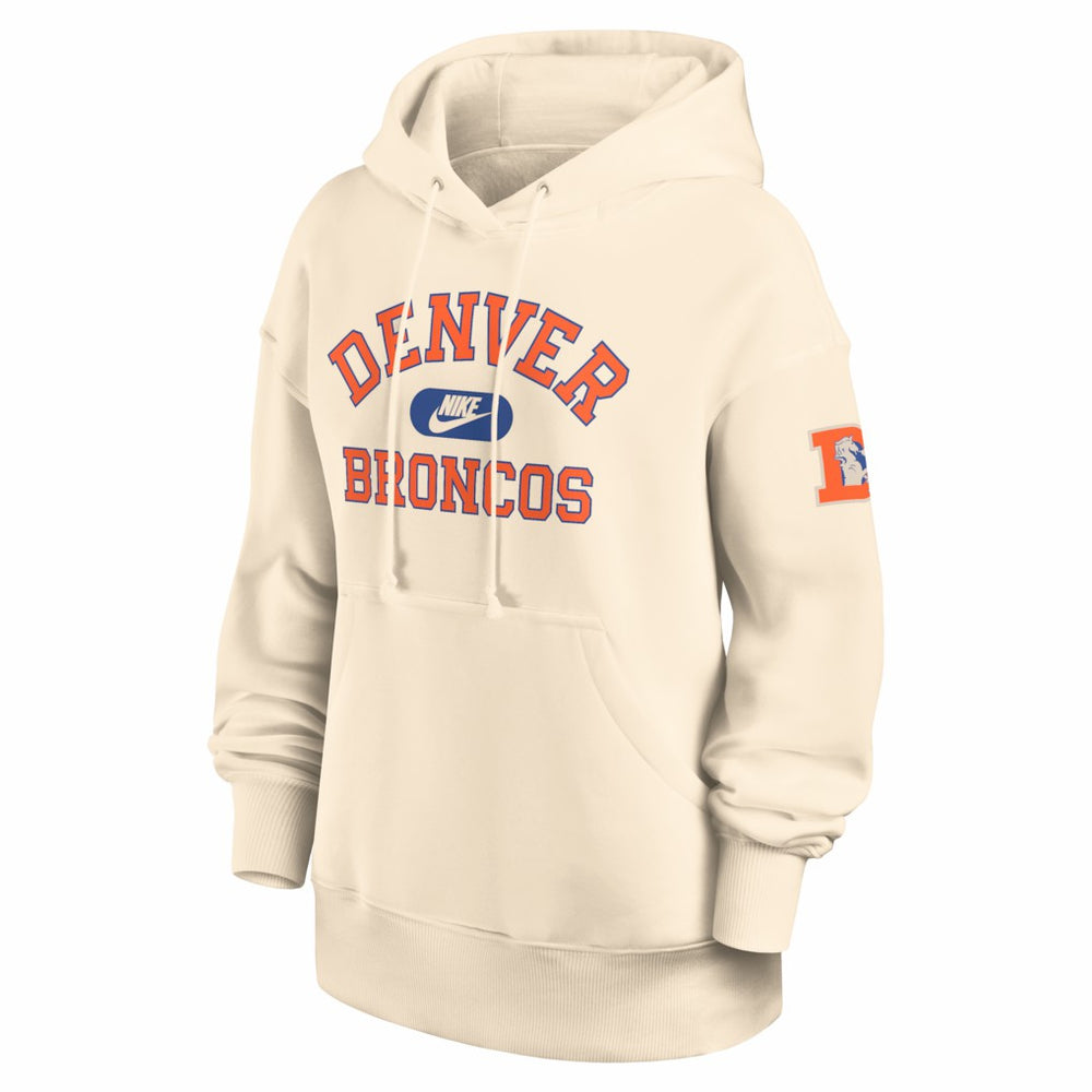 Denver Broncos Women's Oversized Legacy Phoenix Hoodie - Natural - Nike