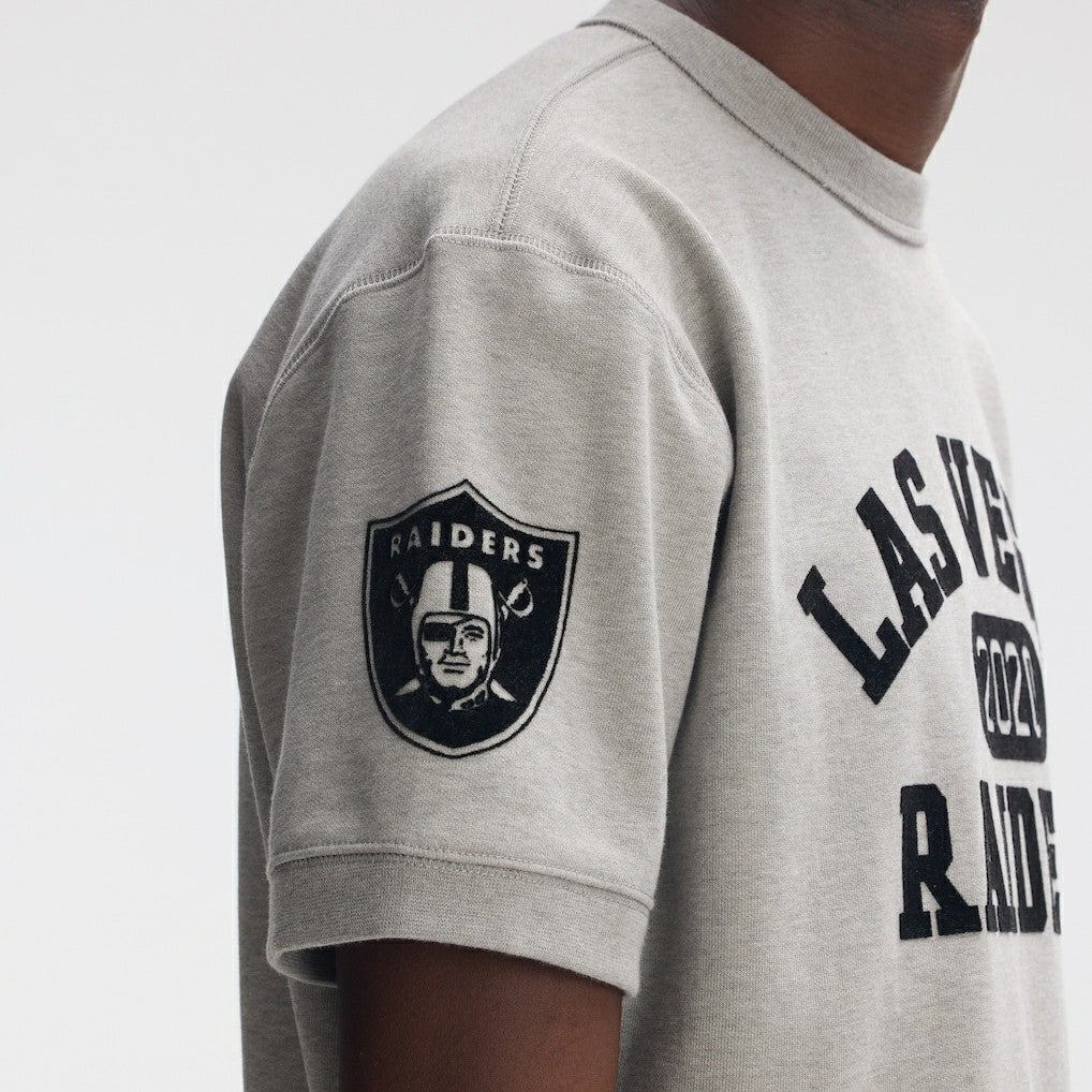 Las Vegas Raiders IconicFleece Short Sleeve Sweatshirt - Heather Gray - Fanatics