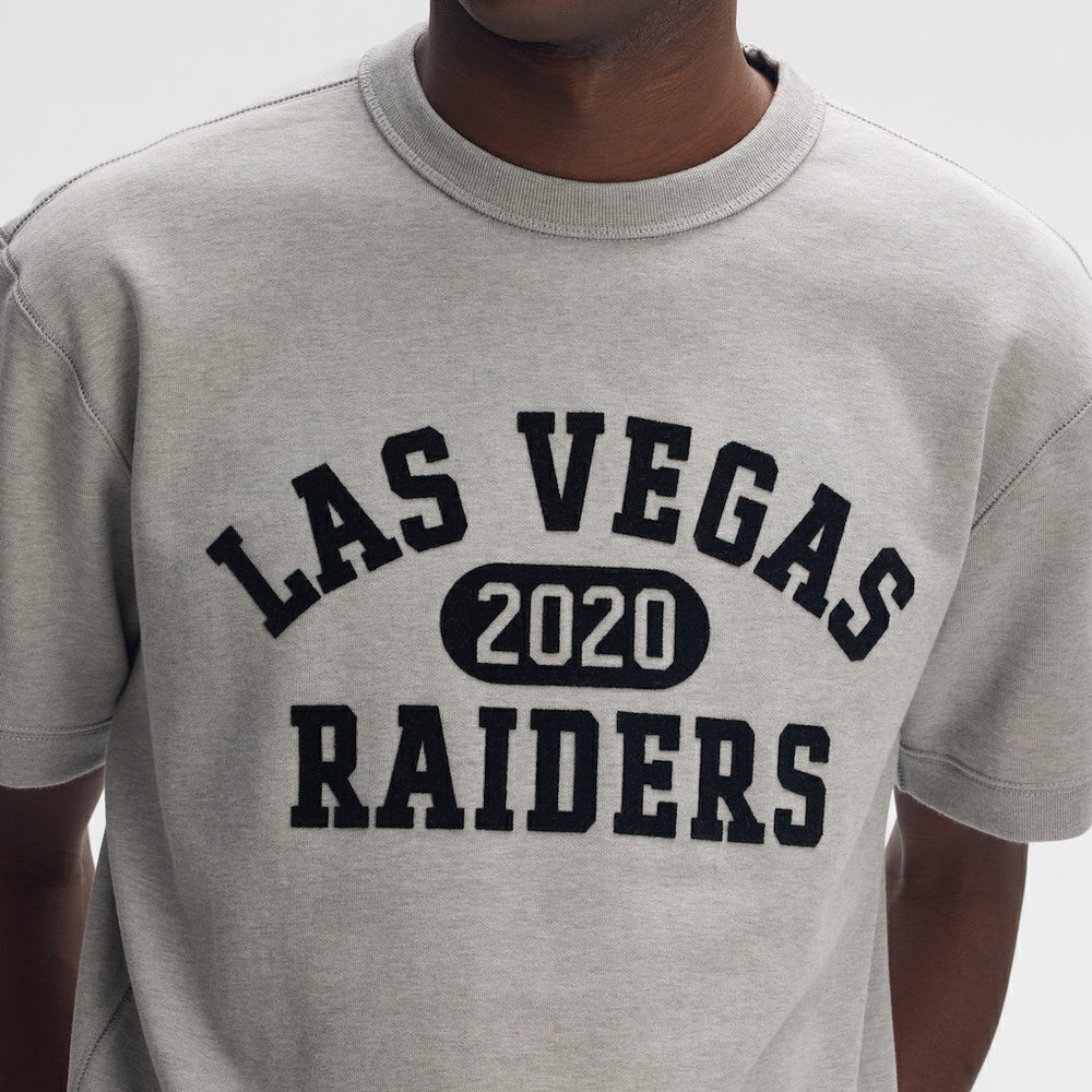 Las Vegas Raiders IconicFleece Short Sleeve Sweatshirt - Heather Gray - Fanatics
