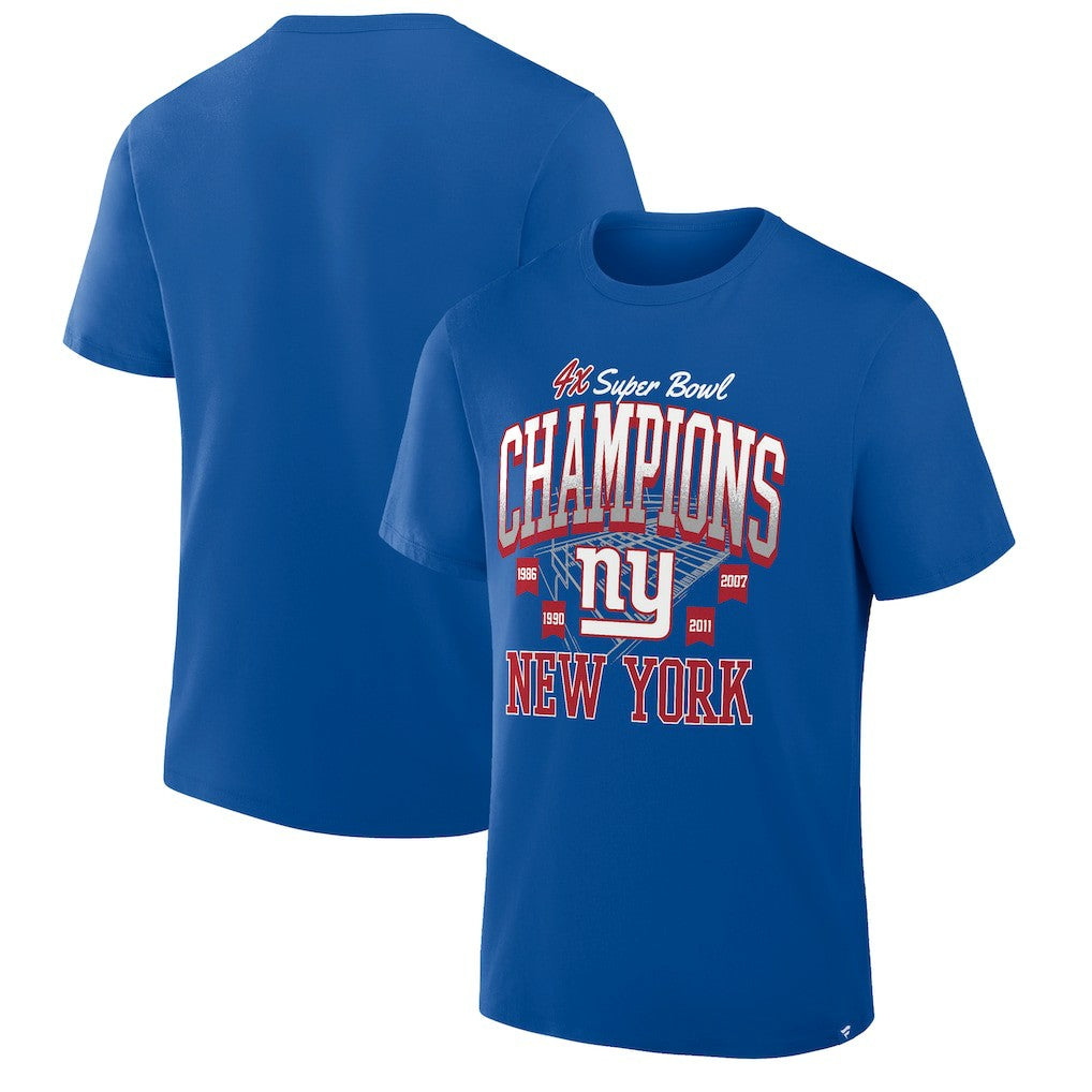 New York Giants 4x Super Bowl Champions T-Shirt - Royal - Fanatics