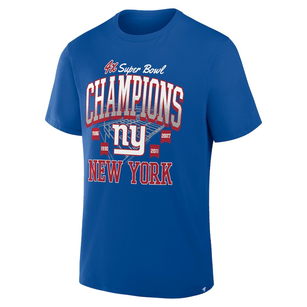 New York Giants 4x Super Bowl Champions T-Shirt - Royal - Fanatics