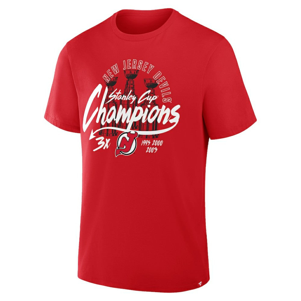 New Jersey Devils Fanatics 3x Stanley Cup Champions T-Shirt - Red | Fanatics sale