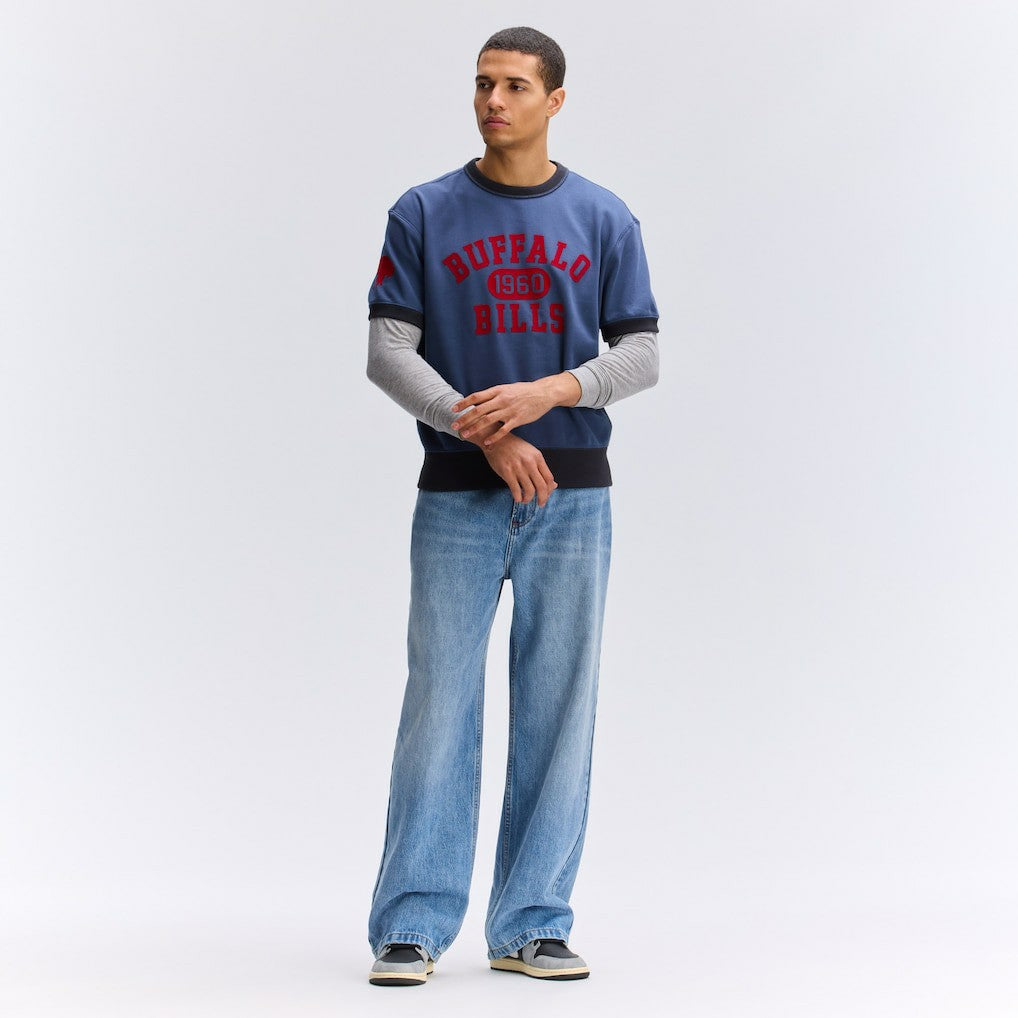 Buffalo Bills IconicFleece Short Sleeve Sweatshirt - Royal - Fanatics