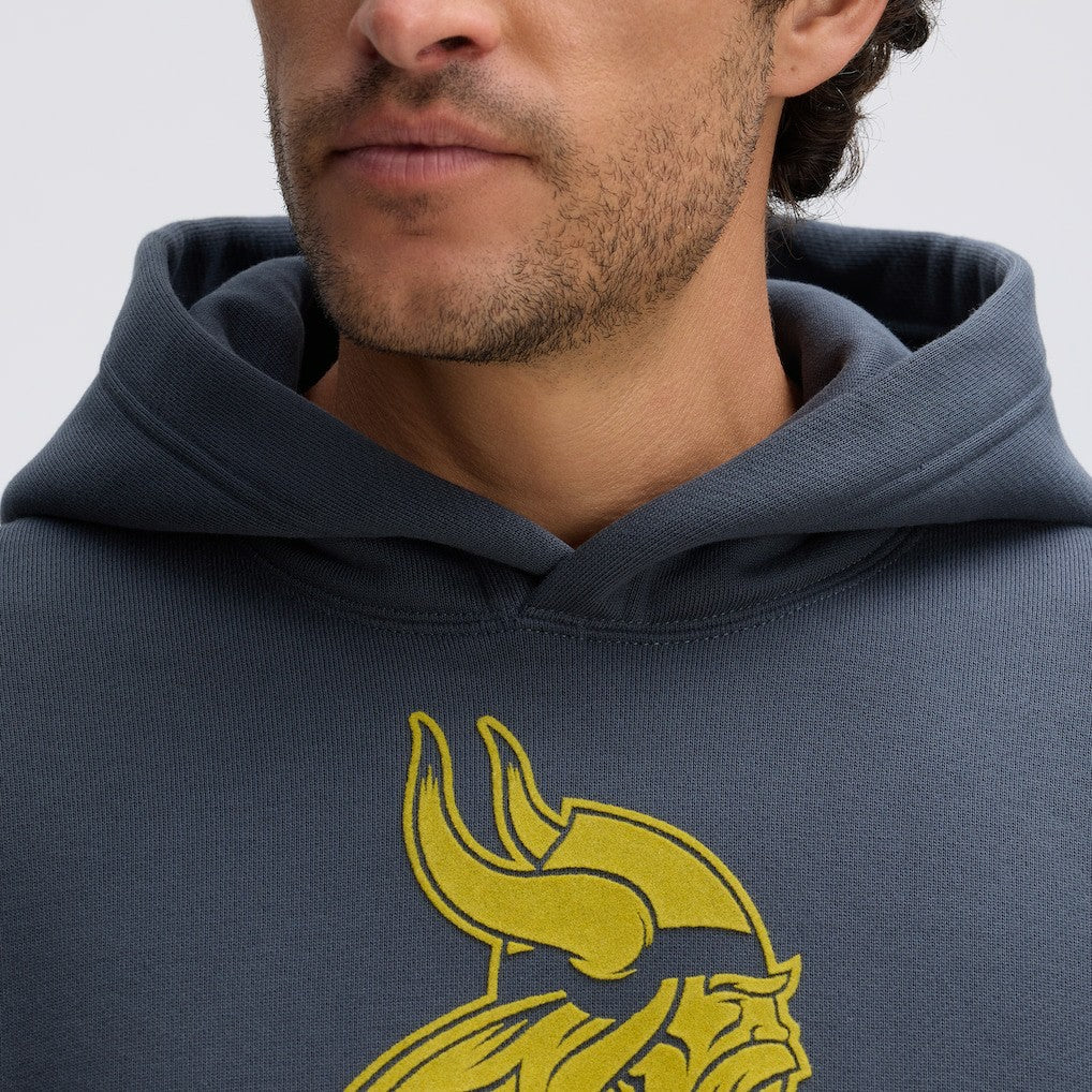 Minnesota Vikings IconicFleece Flocked Hoodie - Charcoal - Fanatics