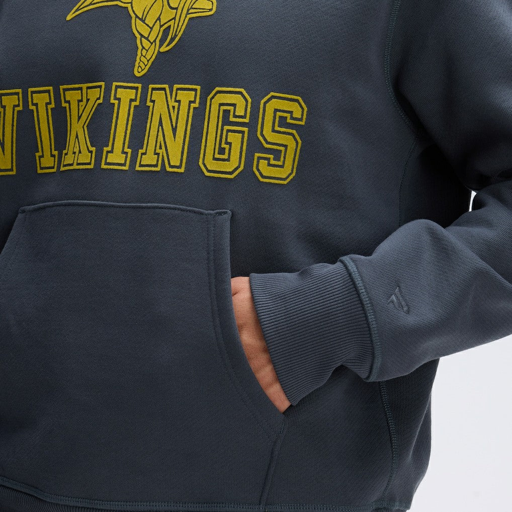 Minnesota Vikings IconicFleece Flocked Hoodie - Charcoal - Fanatics
