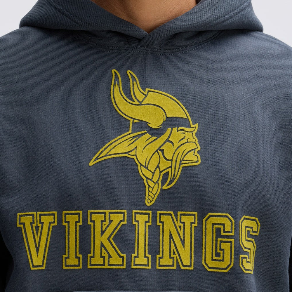 Minnesota Vikings IconicFleece Flocked Hoodie - Charcoal - Fanatics