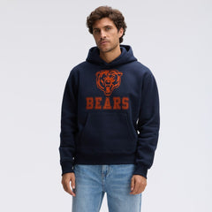 Chicago Bears IconicFleece Flocked Hoodie - Navy - Fanatics