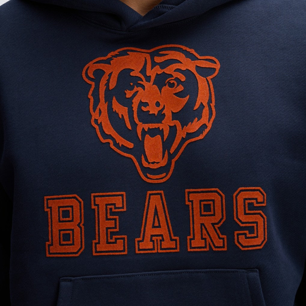 Chicago Bears IconicFleece Flocked Hoodie - Navy - Fanatics