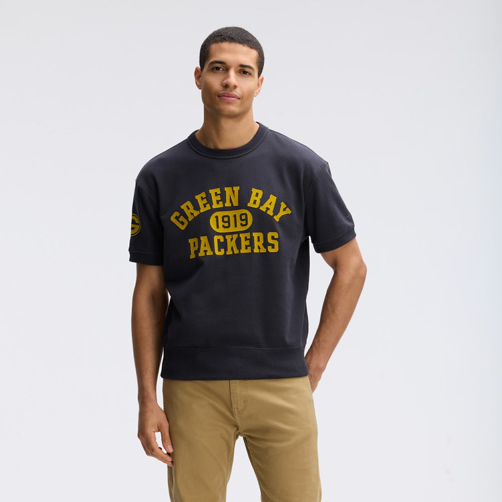 Green Bay Packers IconicFleece Short Sleeve Sweatshirt - Black - Fanatics