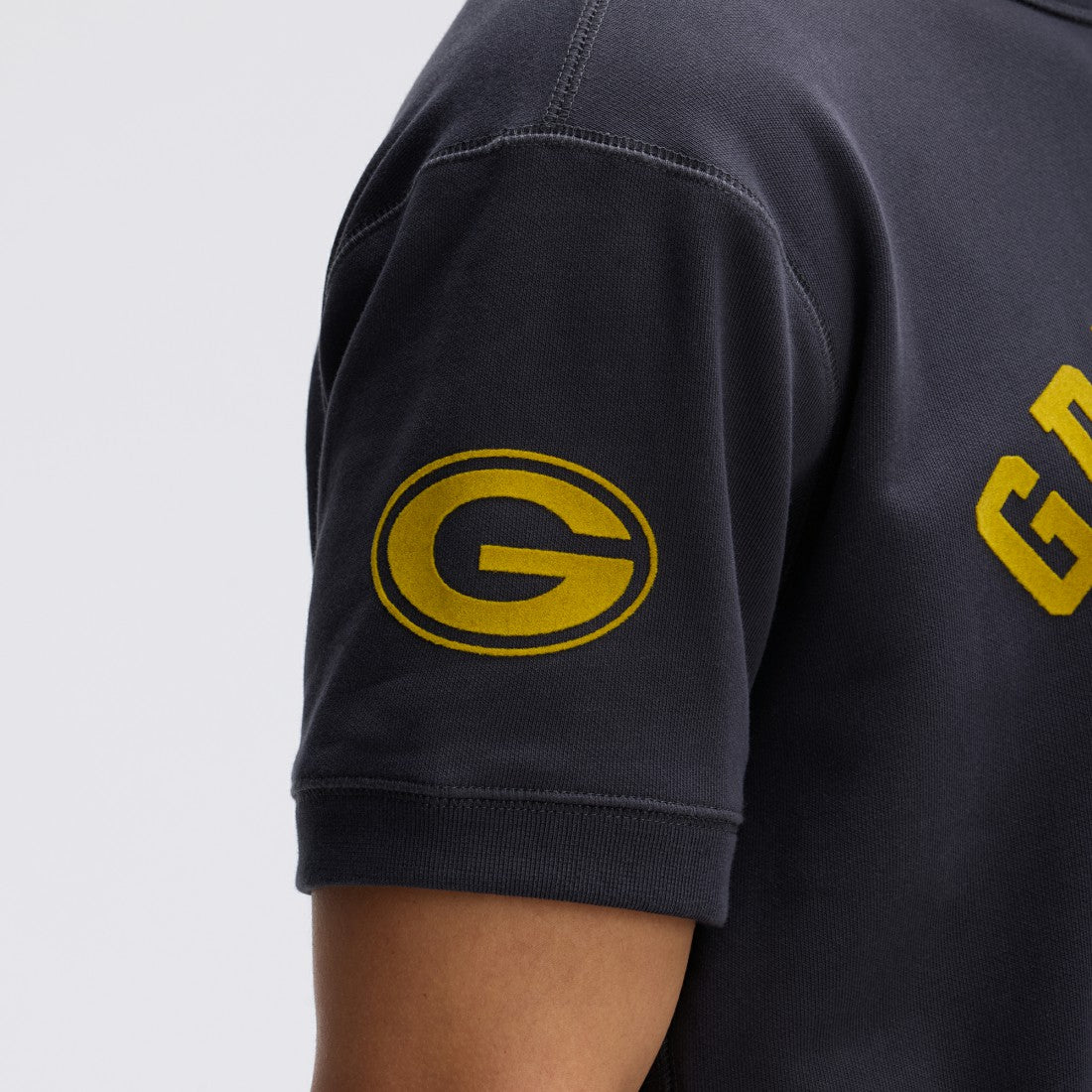 Green Bay Packers IconicFleece Short Sleeve Sweatshirt - Black - Fanatics