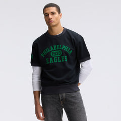 Philadelphia Eagles IconicFleece Short Sleeve Sweatshirt - Black - Fanatics