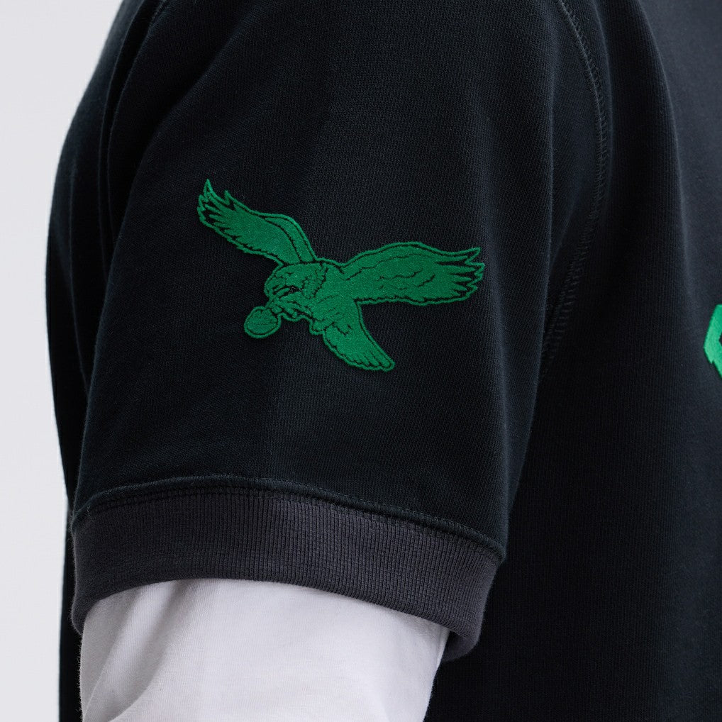 Philadelphia Eagles IconicFleece Short Sleeve Sweatshirt - Black - Fanatics