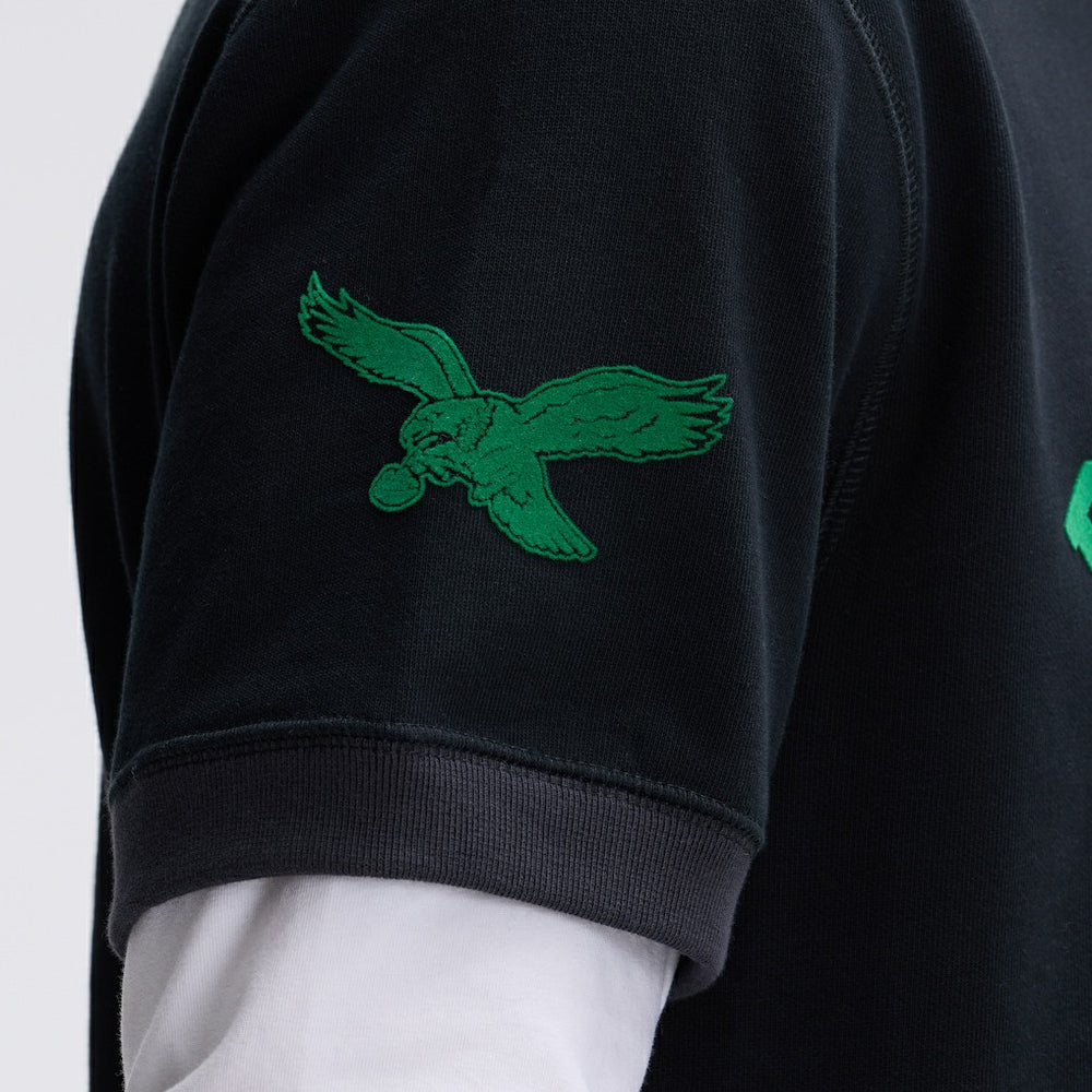 Philadelphia Eagles IconicFleece Short Sleeve Sweatshirt - Black - Fanatics