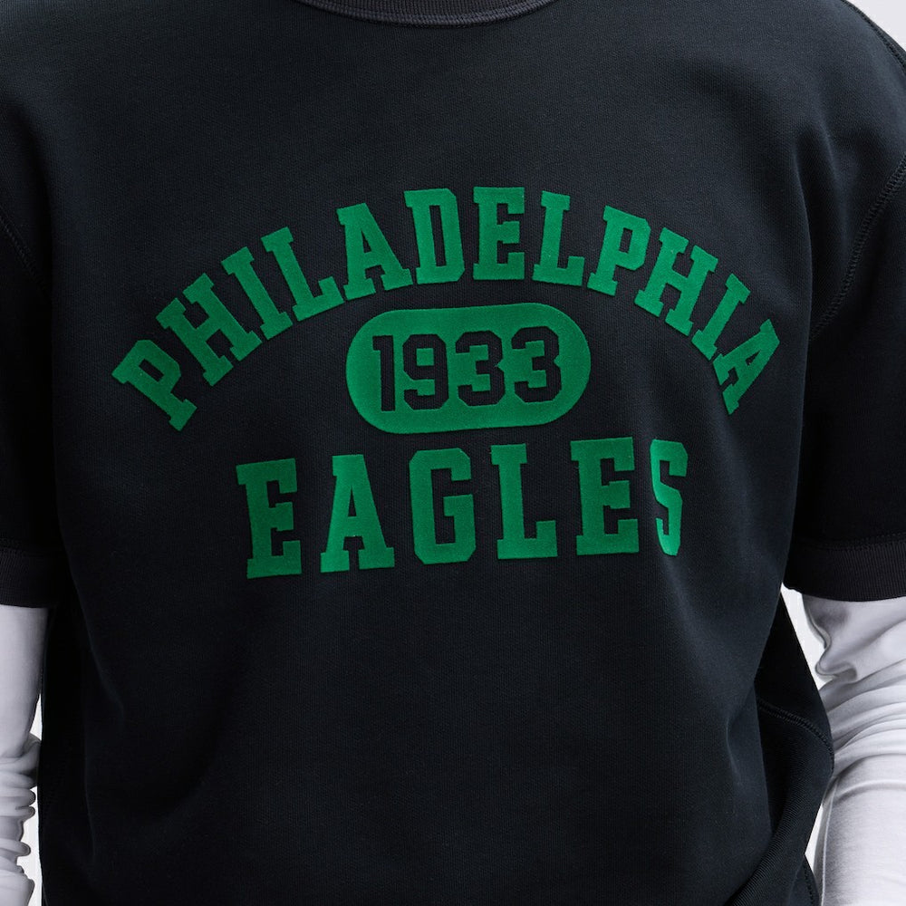 Philadelphia Eagles IconicFleece Short Sleeve Sweatshirt - Black - Fanatics