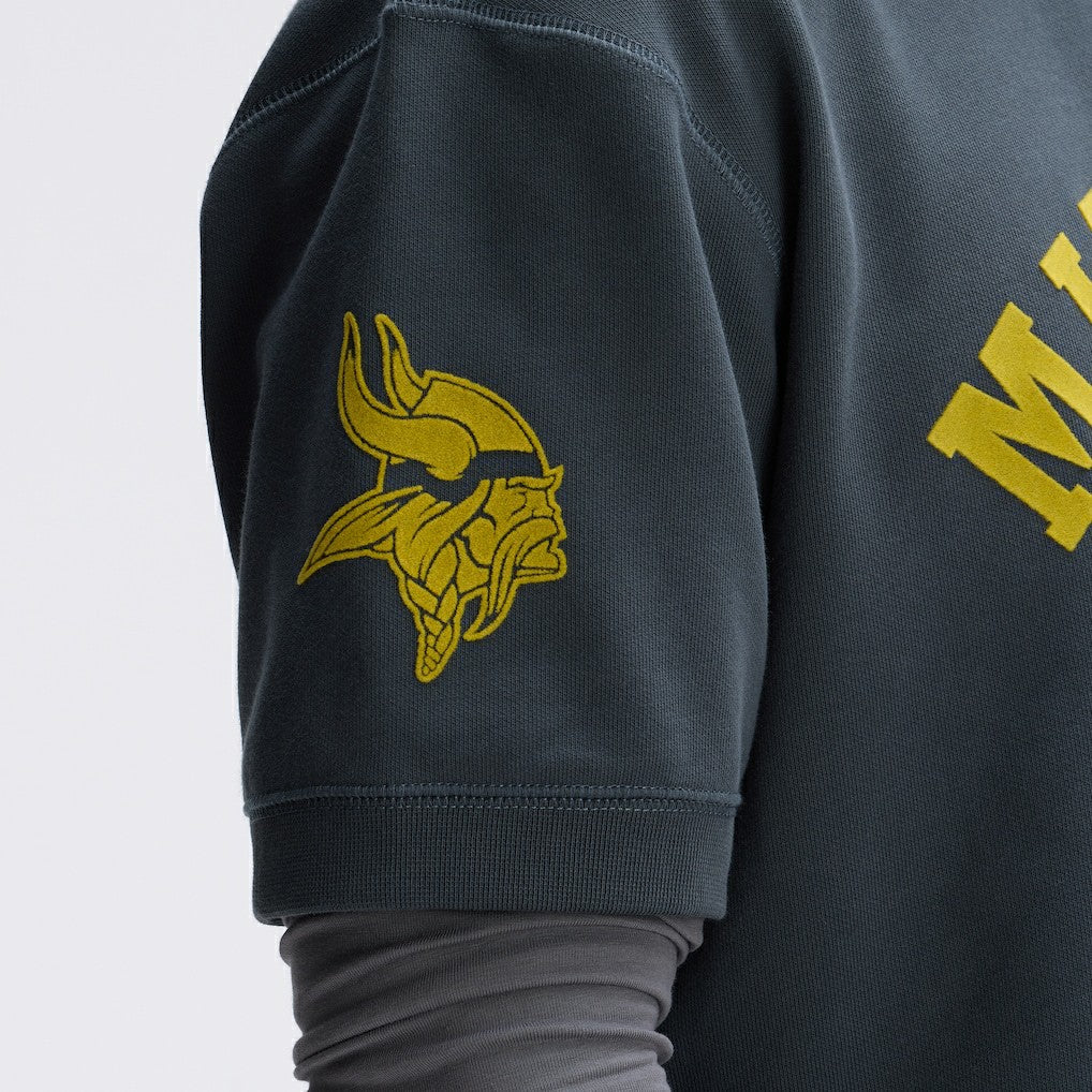 Minnesota Vikings IconicFleece Short Sleeve Sweatshirt - Charcoal - Fanatics