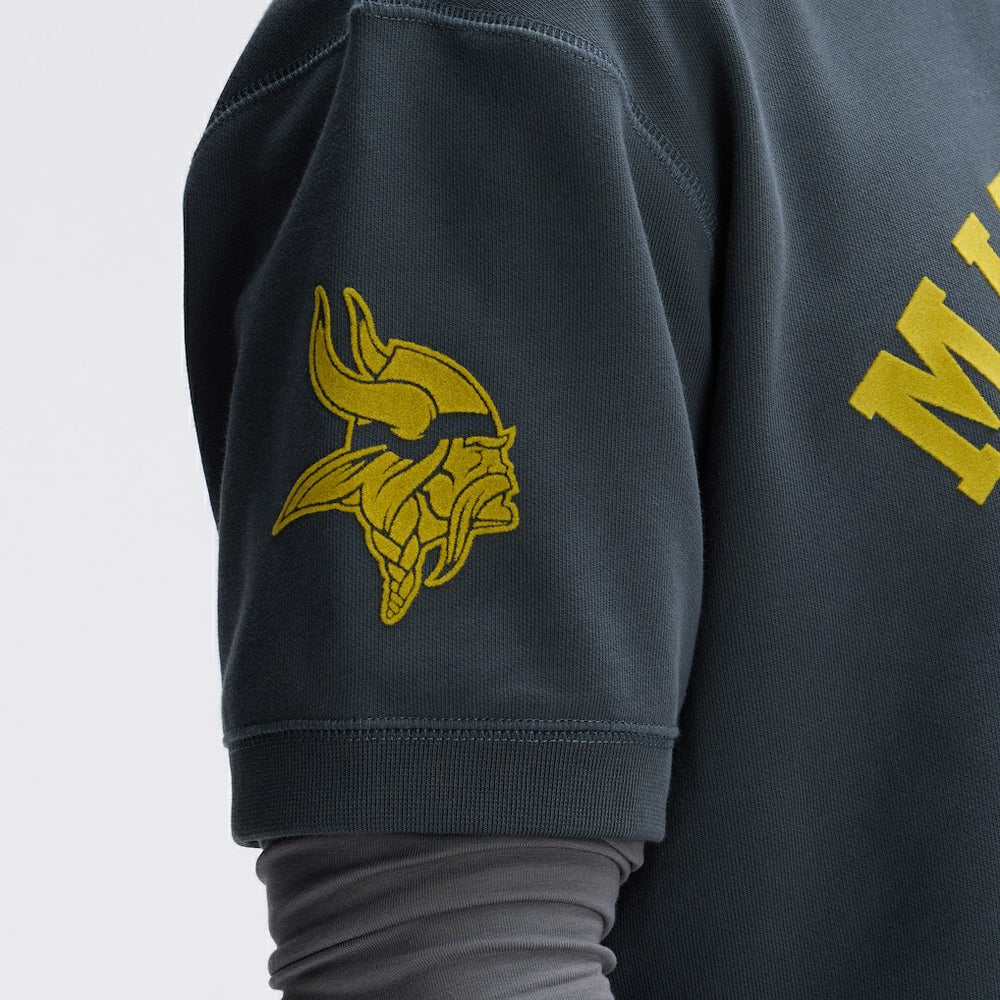 Minnesota Vikings IconicFleece Short Sleeve Sweatshirt - Charcoal - Fanatics