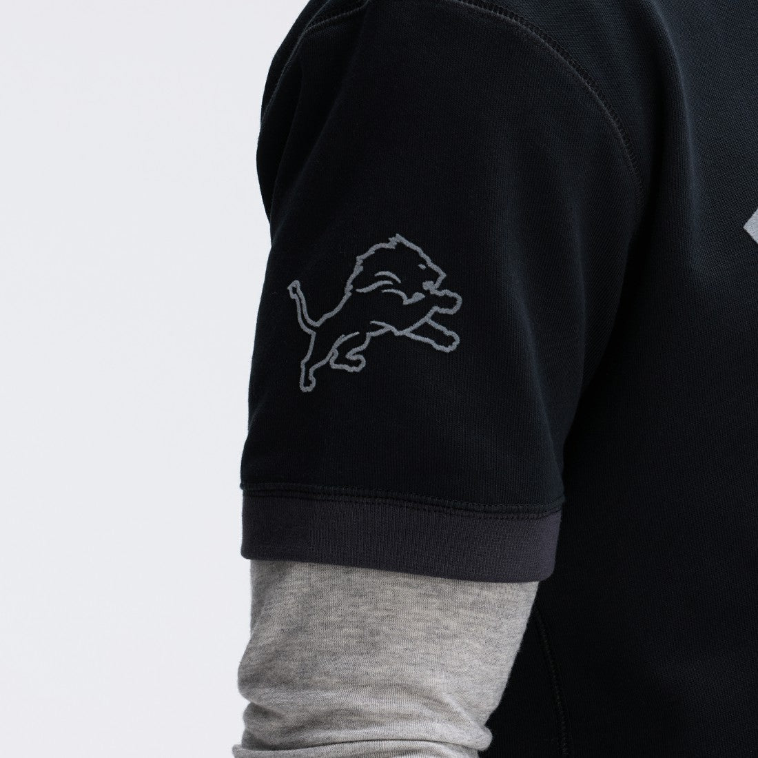 Detroit Lions IconicFleece Short Sleeve Sweatshirt - Black - Fanatics