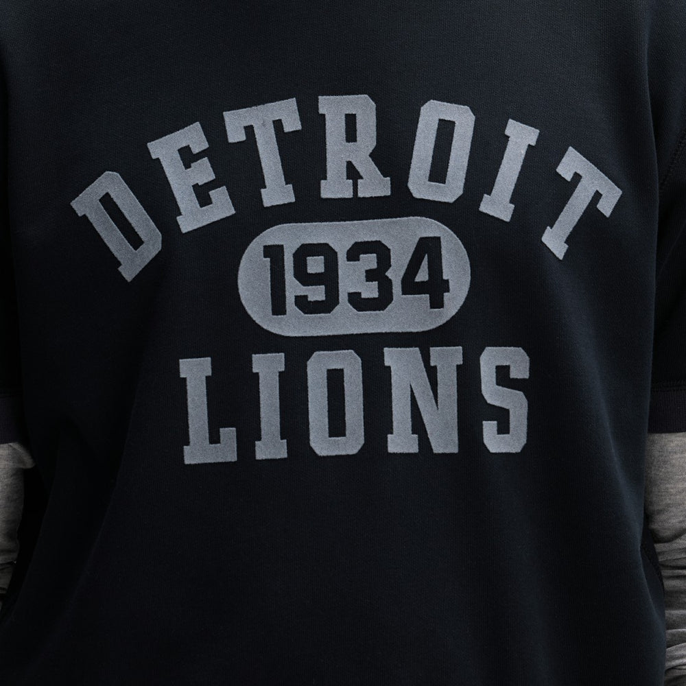 Detroit Lions IconicFleece Short Sleeve Sweatshirt - Black - Fanatics