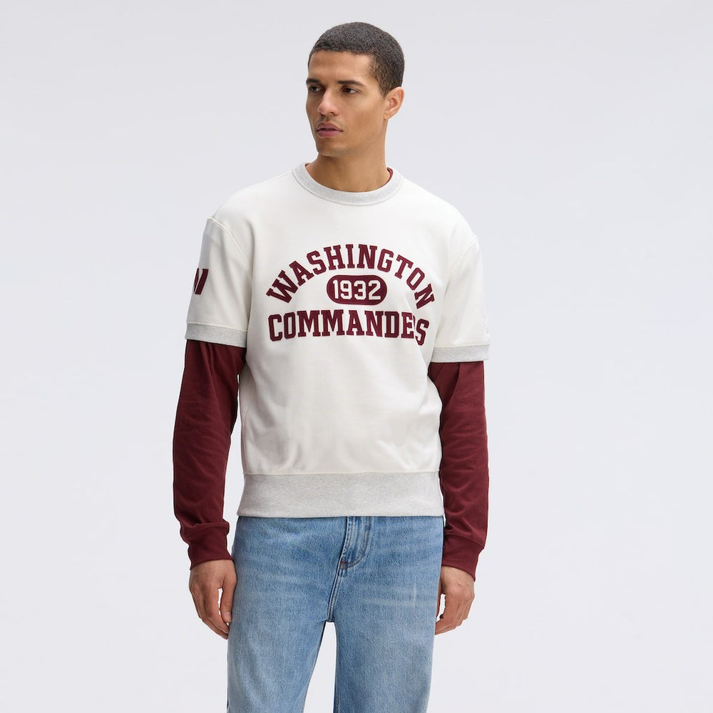 Washington Commanders IconicFleece Short Sleeve Sweatshirt - Oatmeal - Fanatics