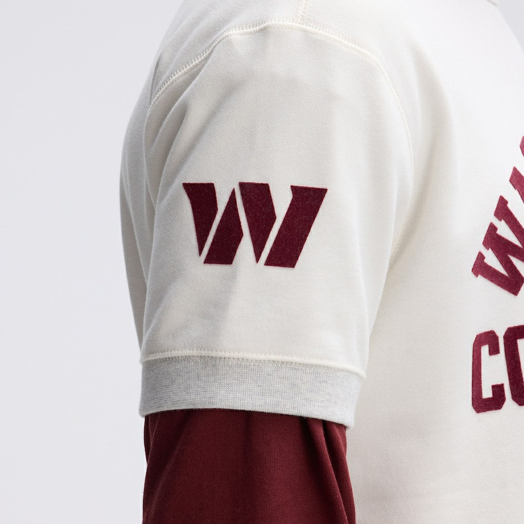 Washington Commanders IconicFleece Short Sleeve Sweatshirt - Oatmeal - Fanatics
