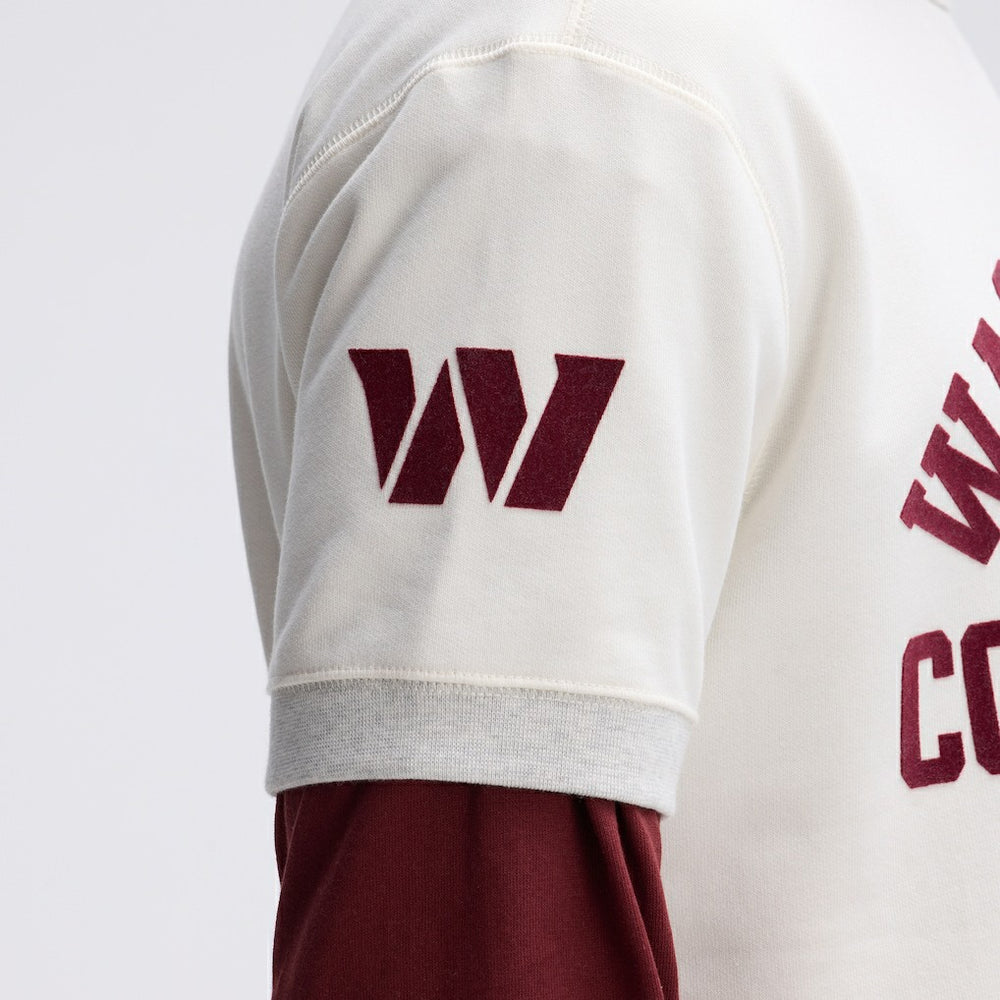 Washington Commanders IconicFleece Short Sleeve Sweatshirt - Oatmeal - Fanatics