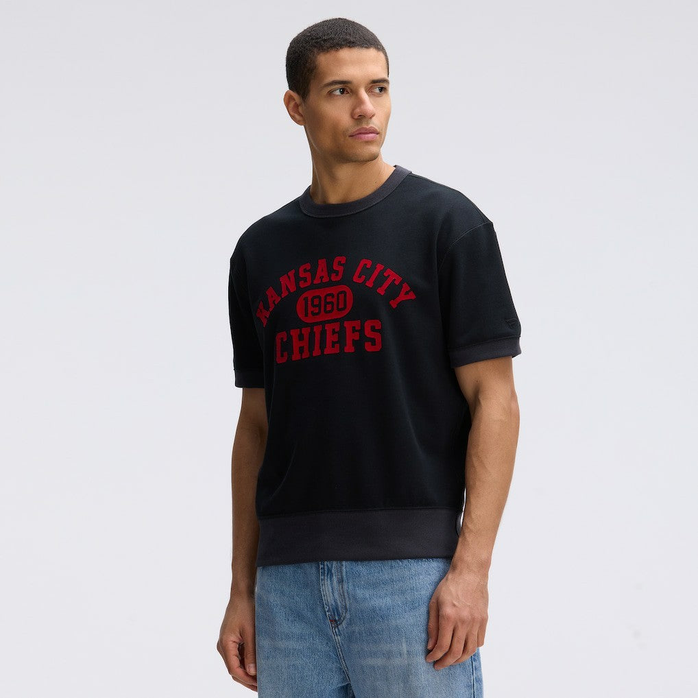 Kansas City Chiefs IconicFleece Short Sleeve Sweatshirt - Black - Fanatics