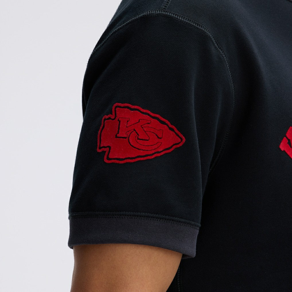 Kansas City Chiefs IconicFleece Short Sleeve Sweatshirt - Black - Fanatics