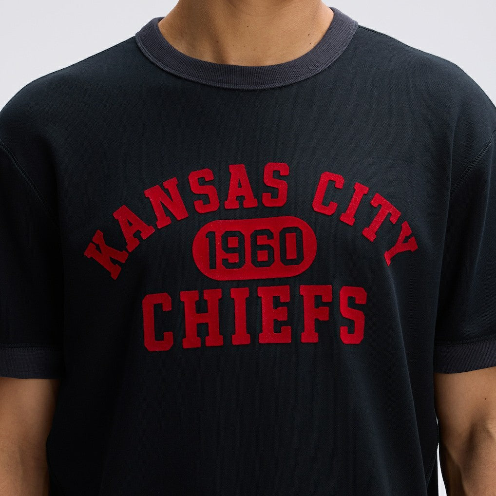 Kansas City Chiefs IconicFleece Short Sleeve Sweatshirt - Black - Fanatics