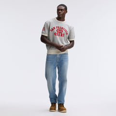 San Francisco 49ers IconicFleece Short Sleeve Sweatshirt - Heather Gray - Fanatics