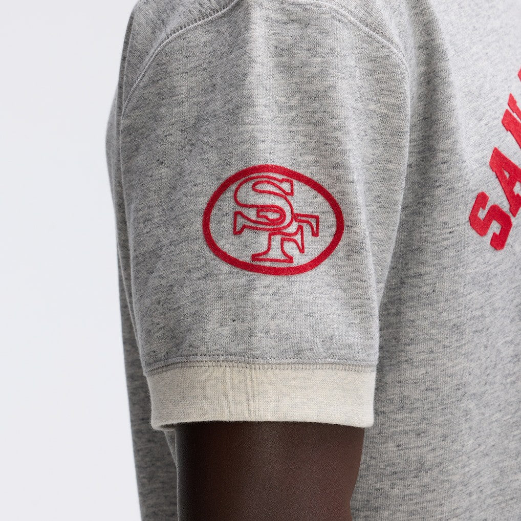 San Francisco 49ers IconicFleece Short Sleeve Sweatshirt - Heather Gray - Fanatics