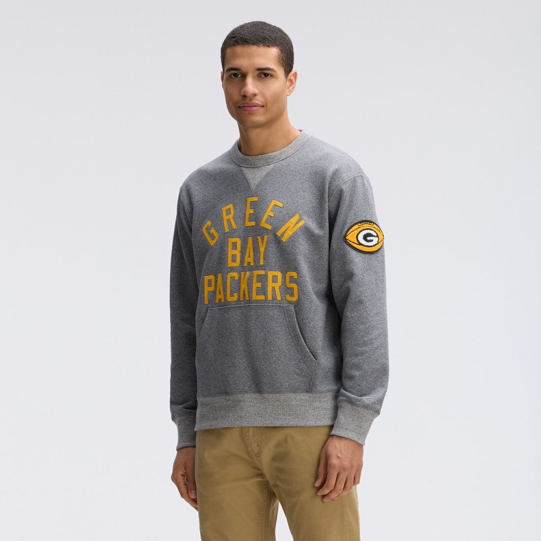 Green Bay Packers IconicFleece Pocket Sweatshirt - Athletic Heather Gray - Fanatics