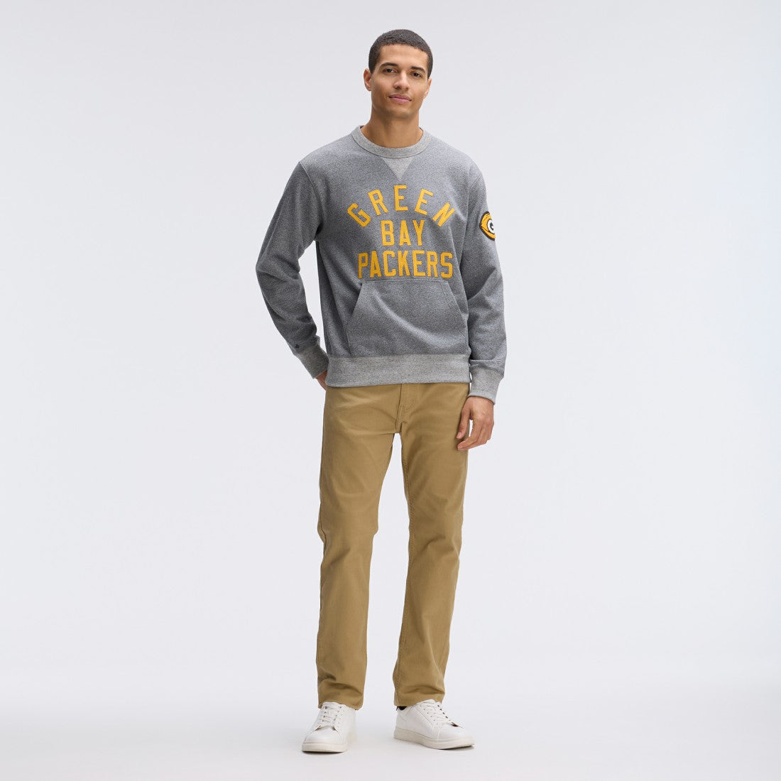 Green Bay Packers IconicFleece Pocket Sweatshirt - Athletic Heather Gray - Fanatics