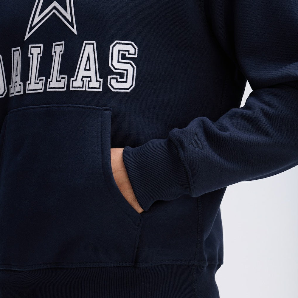 Dallas Cowboys IconicFleece Flocked Hoodie - Navy - Fanatics