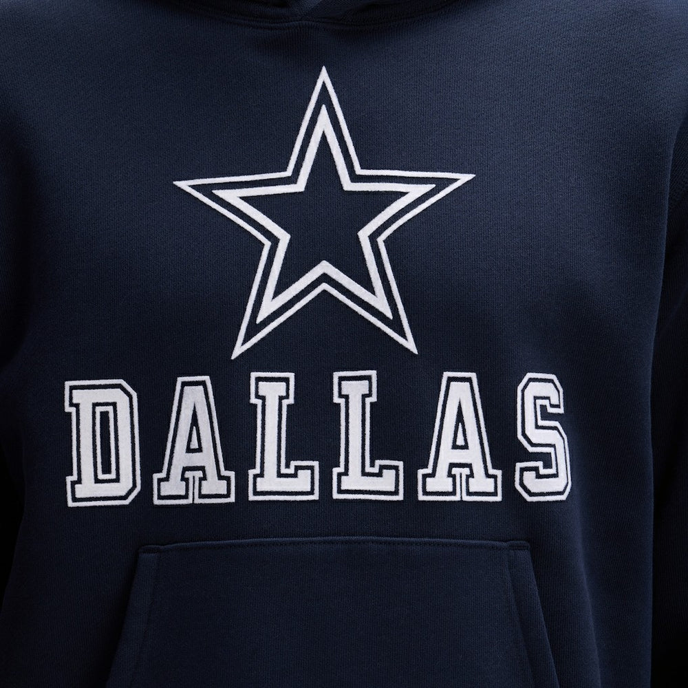 Dallas Cowboys IconicFleece Flocked Hoodie - Navy - Fanatics