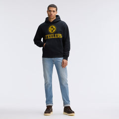 Pittsburgh Steelers IconicFleece Flocked Hoodie - Black - Fanatics