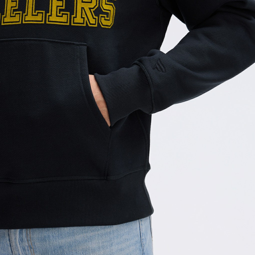 Pittsburgh Steelers IconicFleece Flocked Hoodie - Black - Fanatics